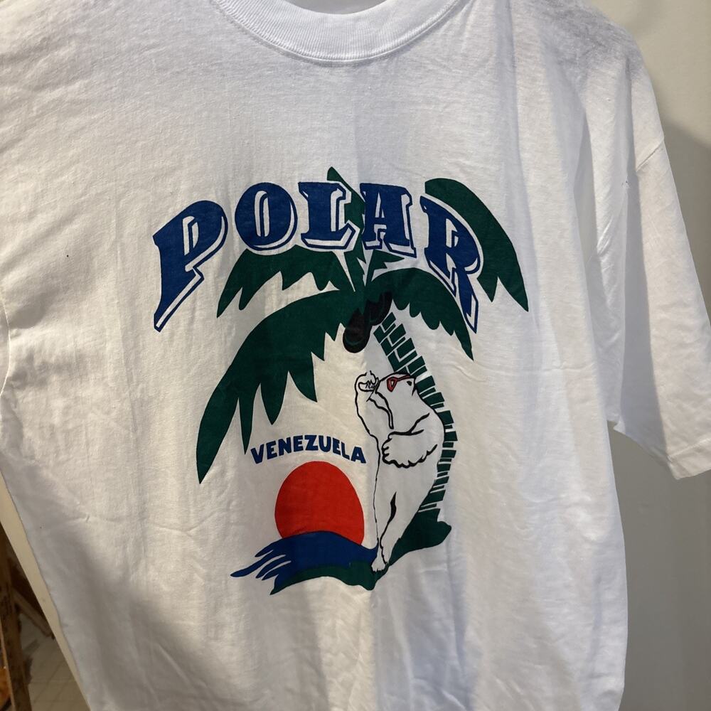 Venezuela Polar Bear T Shirt Mens XL White Graphic Tee Palm Tree